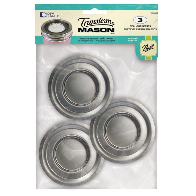 Transform Mason Ball Lid Inserts Tea Light 3pk for sale online | eBay