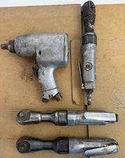 Lot of (4) Pneumatic Tools Compact Ratchets Air Impact Wrench Evercraft Allied