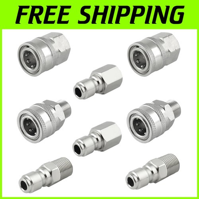 #ad 8 Piece Stainless Steel Pressure Washer Coupler Set $49.59