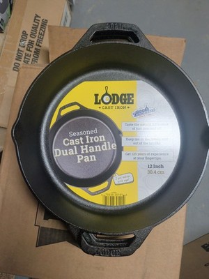 Lodge 12'' Seasoned Cast Iron Dual Handle Pan 