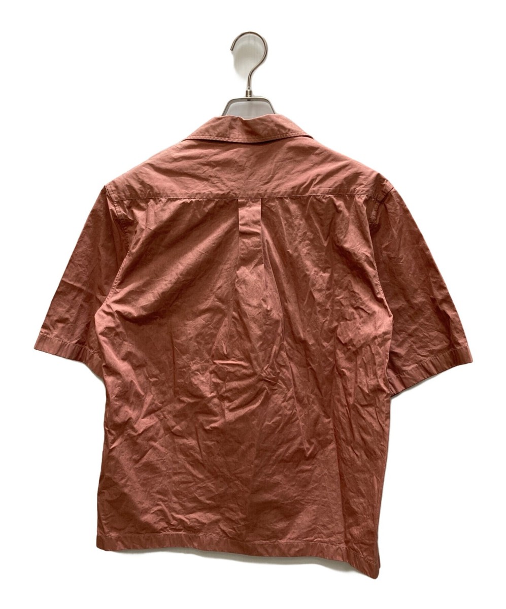 STUDIO NICHOLSON PAPER POPLIN SHIRTING CAMP COLLAR SHIRT Size: XS Pink SNM-020 View 2