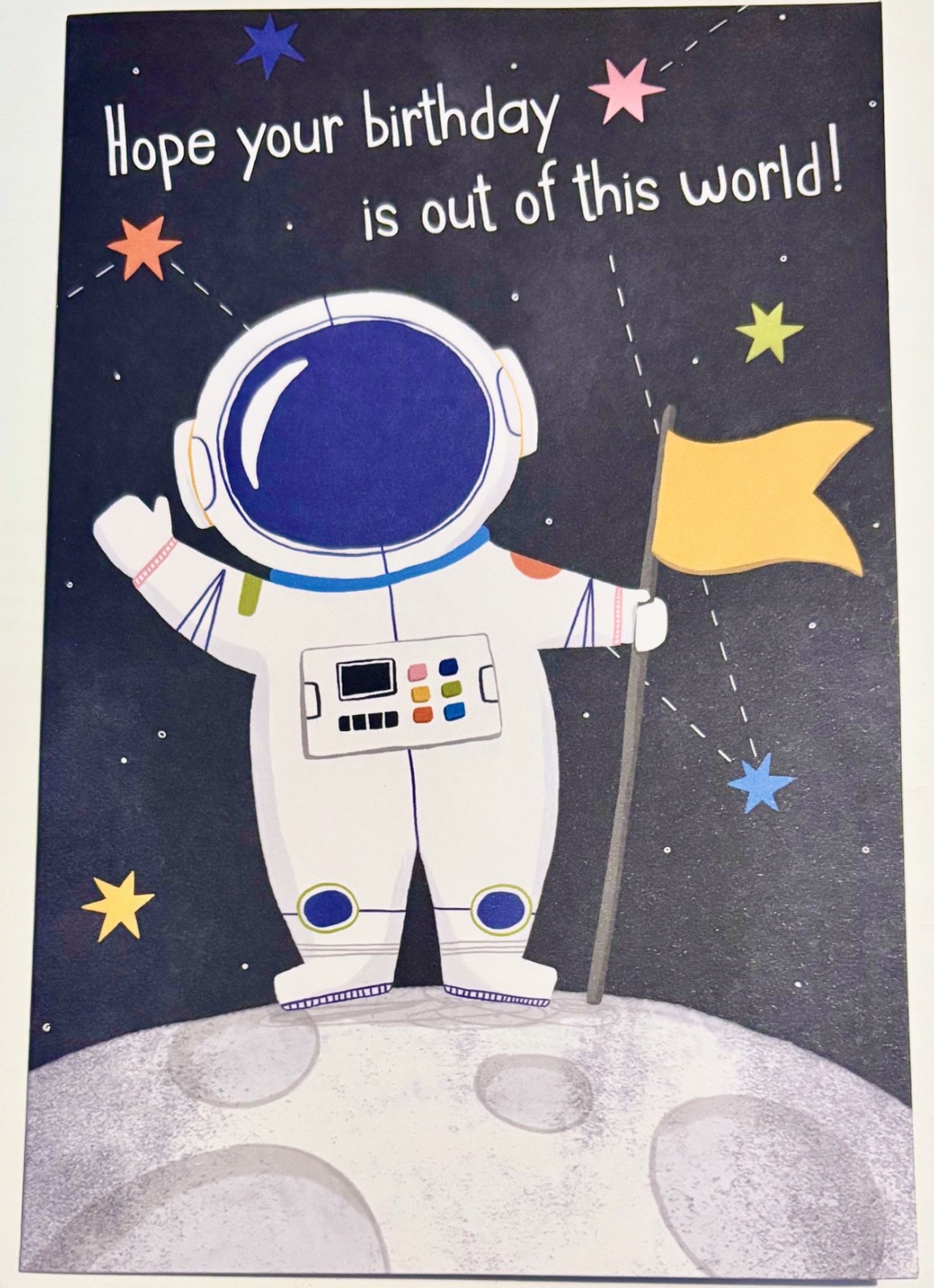 Hope your Birthday is out of this world! greetings card, no message inside, new