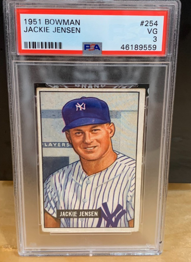 1951 Bowman #254 Jackie Jensen N.Y. Yankees PSA 3 VG Very Good