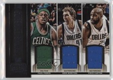 2012 Panini Threads Triple Threats Materials Paul Pierce Dirk Nowitzki HOF 08v9