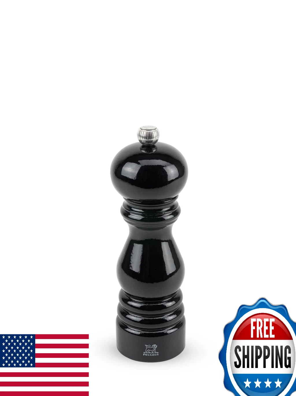 Peugeot 1870418 Paris Manual Pepper Mill - Beechwood, Gloss Black