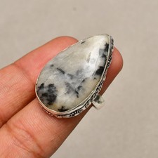 Dendrite Opal Gemstone 925 Sterling Silver Jewelry Ring Size 6.5