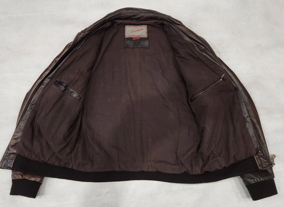 Chevignon Lederjacke braun weiches Echtleder schöne Patina Gr. L - Bild 4 von 4