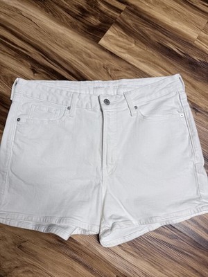 Old Navy Womens High Rise OG Straight White Denim Shorts 3'' Inseam Size 12
