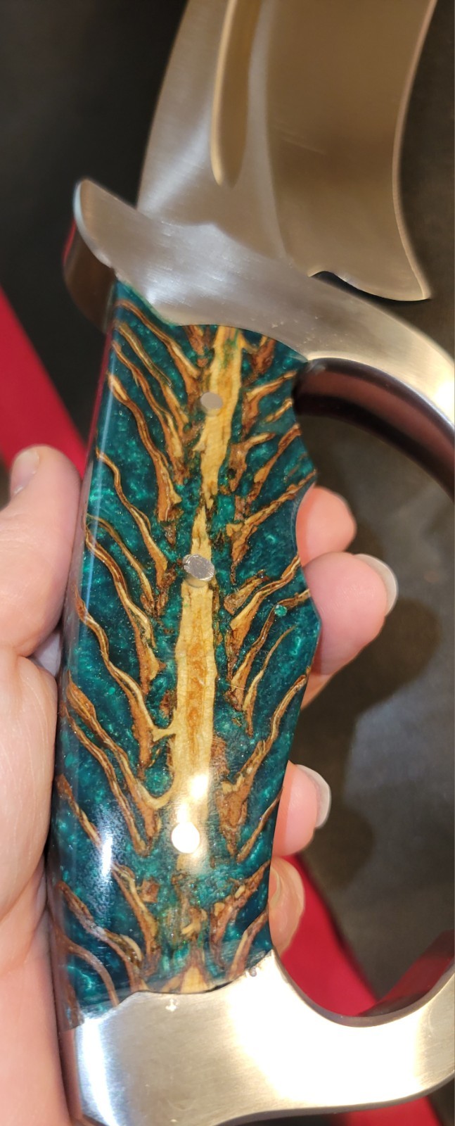 Badass Blades D2 Steel Persian Combat Knife Green Pine Cone Resin Handle- BA779