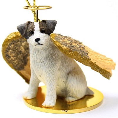 Jack Russell Terrier Ornament Angel Hand Painted Brown/White Rough