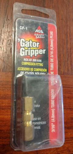 AGS CF-1 'Gator Gripper Brass Compression Fitting 3/16 Plug
