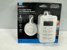 “New” myTouchSmart Digital Dimmable Timer 2 Polarized Outlets W/Tethered Button 