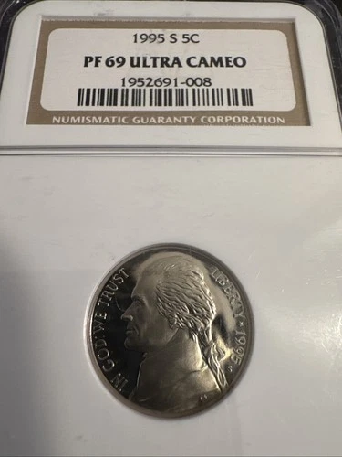 1995 S JEFFERSON NICKEL 5C NGC PF 69 ULTRA CAMEO