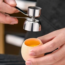 Stainless Steel Egg Topper Cutter Shell Opener Boiled Raw Egg Cracker Knocker