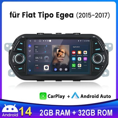 7'' Carplay Android 14 Autoradio WIFI GPS Navi Für FIAT TIPO EGEA 2015-2017 DAB+