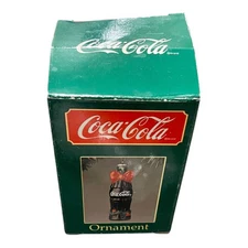 Coca Cola Bottle 1990 Christmas Ornament Willitts Galleries with Box
