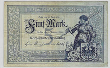 GERMANY/EMPEROR EMPIRE 5 MARK 1882 F/VF RARE!!