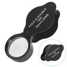 30x 30mm Optical Glass Lens Jewelry Appraisal Folding Magnifier, 30X