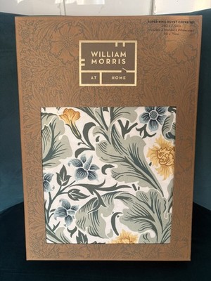William Morris Leicester Himmelblau Super King Bettwäscheset Bezug Baumwolle Bettwäsche 