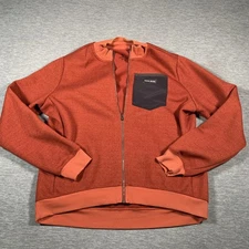 Pearl Izumi Jacket Mens XL Orange Full Zip Cycling Thermal Fleece Back Pockets