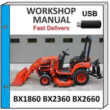 KUBOTA BX1860 BX2360 BX2660 TRACTOR SERVICE REPAIR WORKSHOP MANUAL ON USB