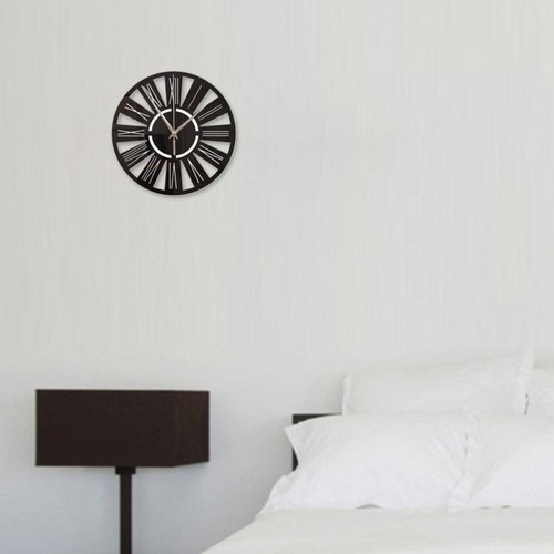 Reloj de pared redondo decoración del hogar números romanos forma pegatina de pared - Imagen 8 de 11