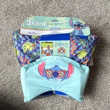 Swimways Disney Stitch PFD Swim Trainer Kids Life Jacket Swim Vest Blue Tropical