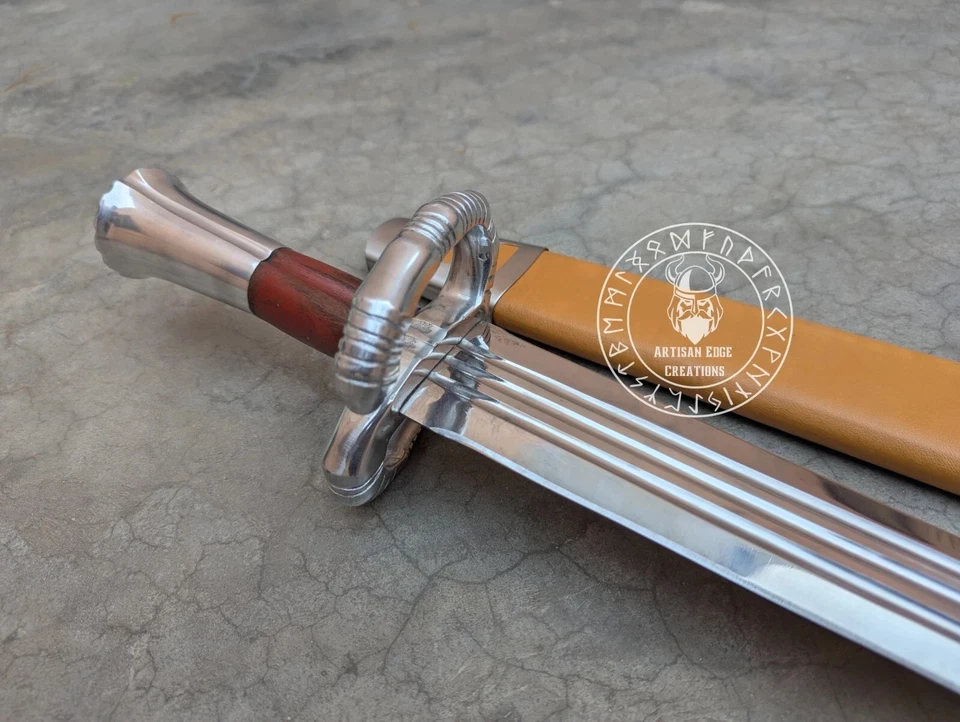 Espada Katzbalger con vaina hecha a mano de acero al carbono espada táctica vikinga Foto 3 de 4