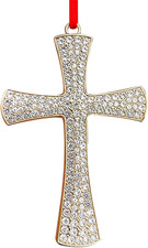 Silver Religious Cross Christmas Ornaments 2025 - Cross Christian Christmas Orna