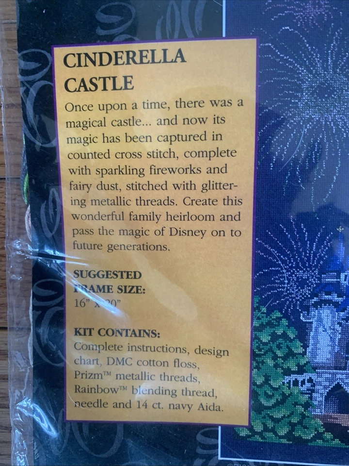 THE ART OF DISNEY CROSS STITCH KIT CINDERELLA CASTLE NEW 16" X 20" Rare Find - Image 3 of 4