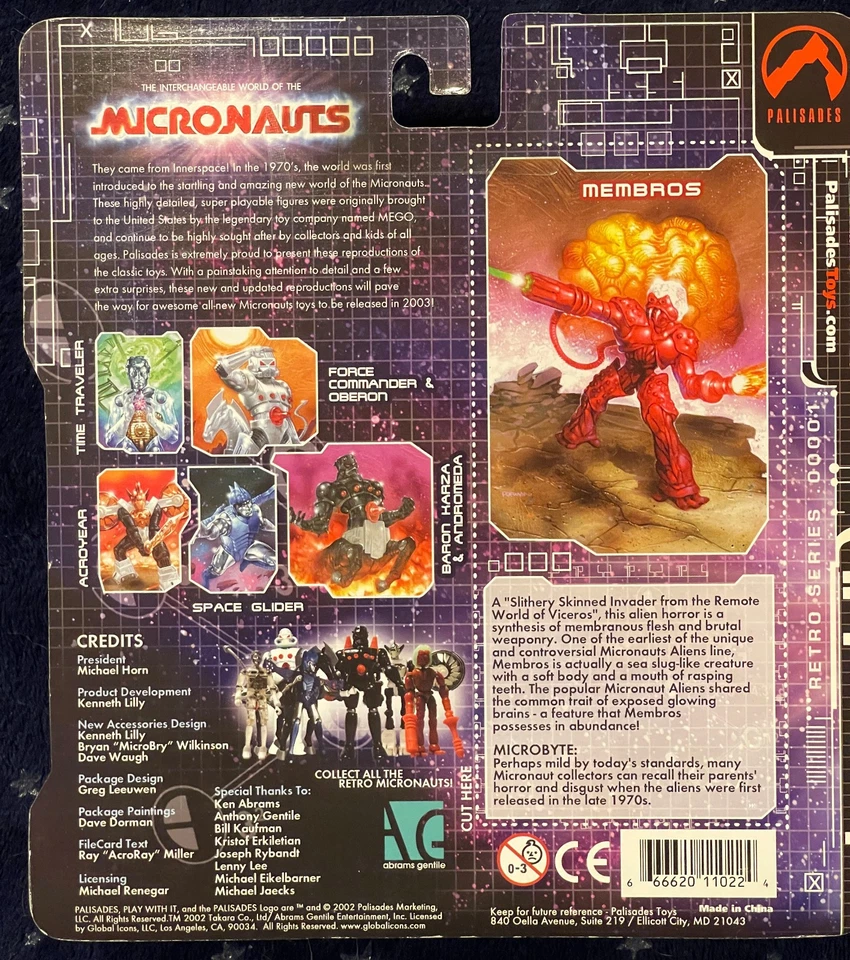 RARO VINTAGE 2002 PALISADES MEMBROS TRANSPARENTES CON CEREBRO BRILLANTE SERIE 1 COMPLETO SIN USAR, EN CAJA Foto 3 de 4