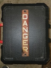 Vintage ENAMEL RED DANGER metal antique electricity SIGN 12” -Collectable