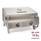 Chef's Style Tabletop Professional Gas Grill, Two-Burner, Stainless Steel