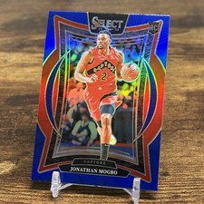 2024-25 Panini Select #87 Jonathan Mogbo Blue Prizm Toronto Raptors RC