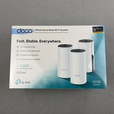 TP Link AC1200 Deco M4 Wi-Fi System MU-MIMO 300 Mbps 2.4GHz + 867 5GHZ (3pack)