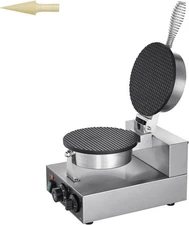 110V Electric Commercial Waffle Ice Cream Cone Maker w/NonStick Coating