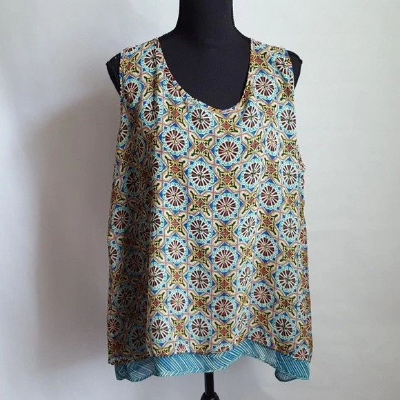 New Directions плитка шеврон полоски слоистый бак XL синий оранжевый - Изображение 3 из 4