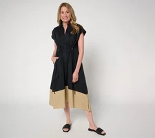 Carla Rockmore Collection Women's Dress Sz S Cinched Waist Black A693738