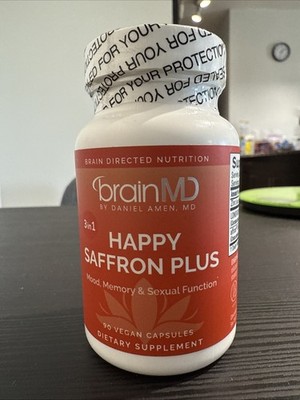   BrainMD Happy Saffron Plus 3in-1 Mood Memory Sexual Function 90 Vegan Caps NEW