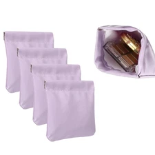 4Pcs Squeeze Coin Purse Pouch, Small Leather Change Purse, Purple