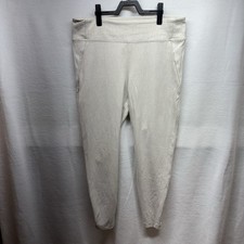 Athleta Zip Ankle Pants Women Large Beige Mid Rise Athleisure Lightweight