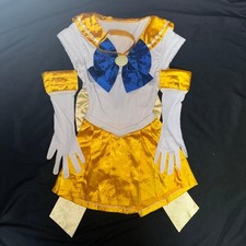 Sailor Moon Sailor Venus Cosplay Halloween Costume Set Used includes wig Japan