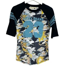 lucky brand S raglan shirt Asian dragon tiger eagle graphic art tee boho tattoo