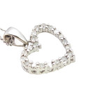 ESTATE SOLID 10K WHITE GOLD NATURAL DIAMOND HEART PENDANT 14K 15" NECKLACE #7986 — photo 4
