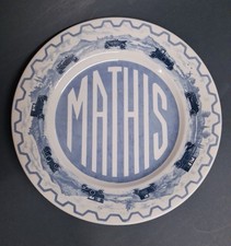 SARREGUEMINES, ASSIETTE DES AUTOMOBILES MATHIS, PUBLICITE, ALSACE, STRASBOURG,