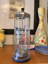 Tarro desinfectante de vidrio barbicida tarro peine peluquería 11,5" incluye tapa