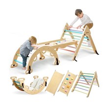 Foldable Pikler Triangle Set with Cushion, 8-in-1 Montessori Kids J... Fast Ship