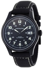 Unused HAMILTON Khaki Field Auto H70575733 Black Titanium Men Watch in Box