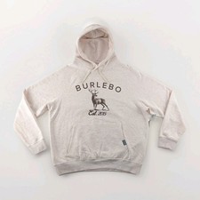 BURLEBO Men  s M Fleece Hoodie Soft Midweight Pullover Light Tan Brown Buck New