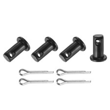 4-Pack M6x12mm Single Hole Clevis Pins, A3 Carbon Steel Flat Head Clevis Pins